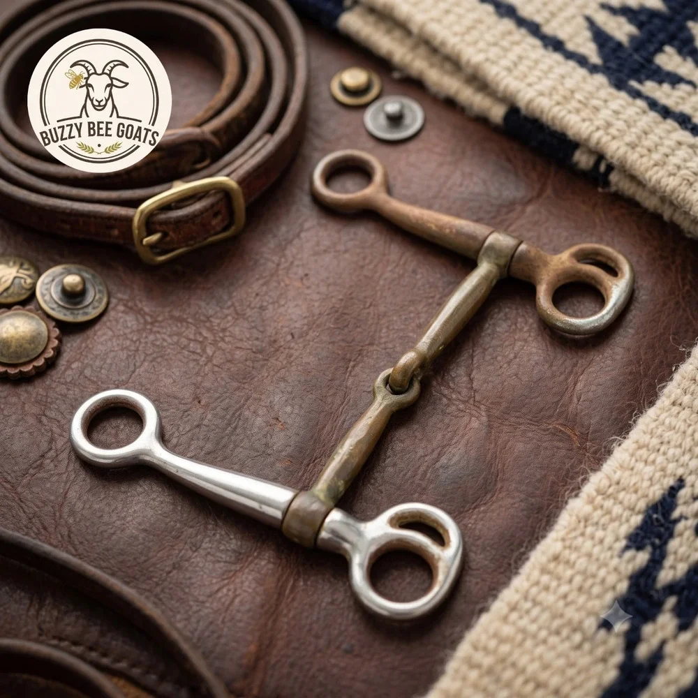 Vintage Mid-20th Century Metal Horse Bit – Jointed Snaffle Driving Bit Tack